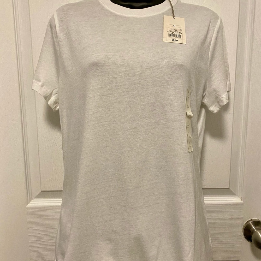 a new day plain white tee